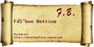 Fábos Bettina névjegykártya